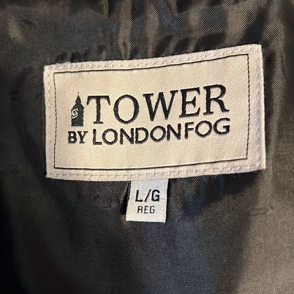 Tower‎ By London Fog Black Wool Blend Button Up Car Coat Size L - Picture 12 of 15
